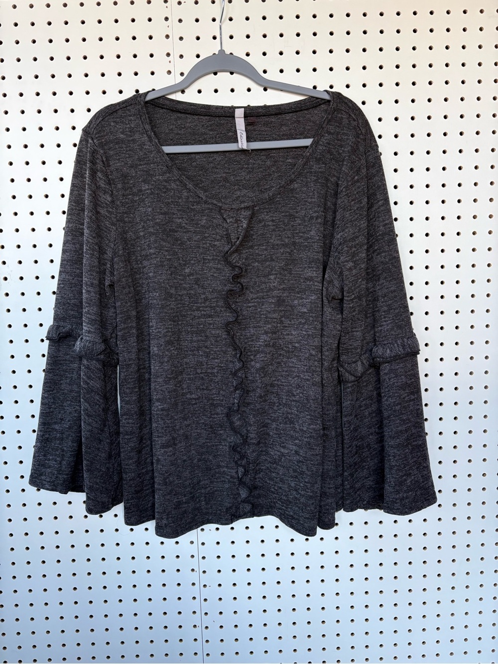 Woman’s NY Collection Ruffled Bell-Sleeve Top XL